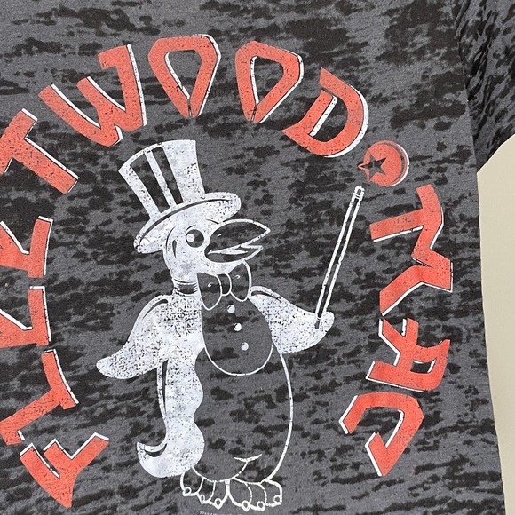 Next Level Apparel Fleetwood Mac Penguin Graphic Black Burnout Tee Size Medium - Picture 4 of 7